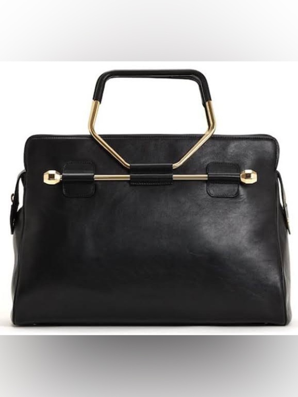 Viktor & Rolf - Bombette Bag - Black Leather Top-Handle Bag with Gold Hardware